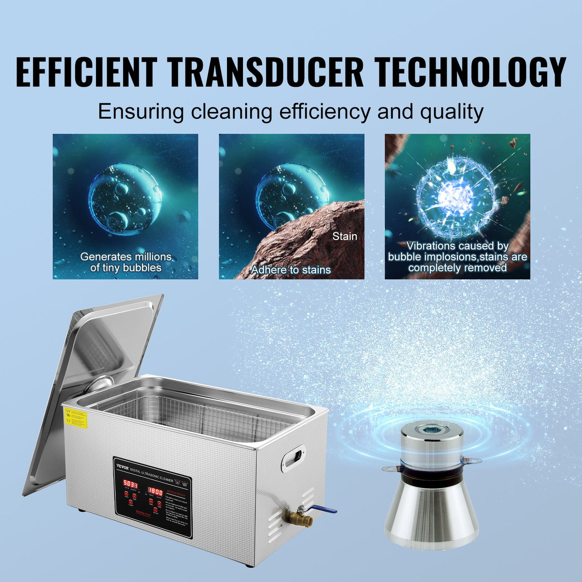 Ultrasonic Cleaner 22L with Digital Timer Heater Professional Stainless Steel