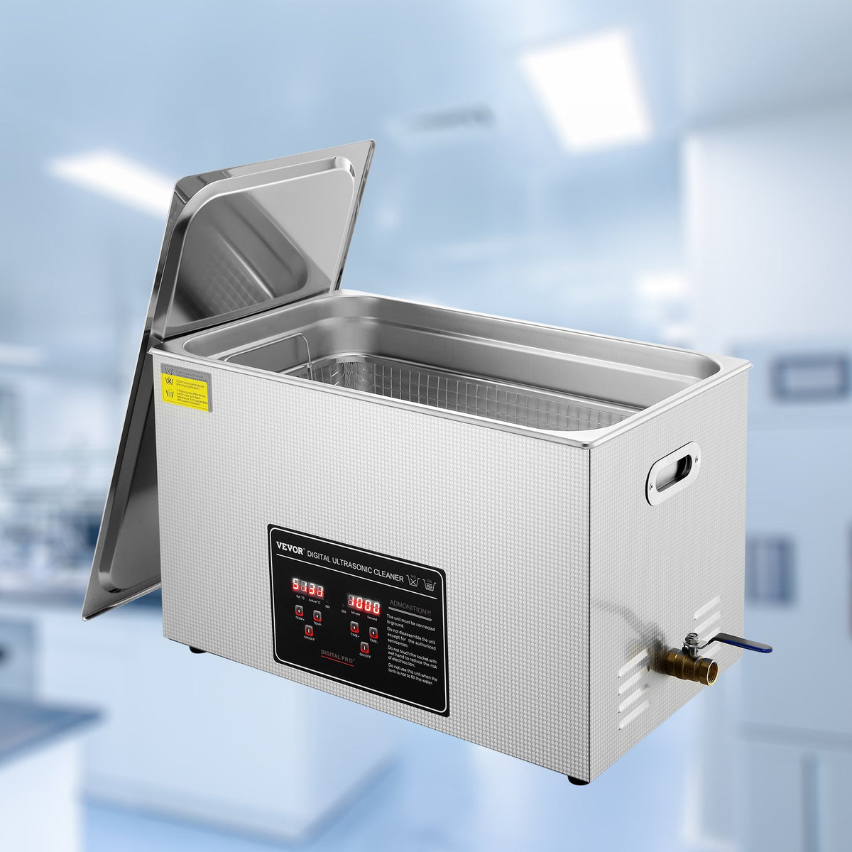 30L Ultrasonic Cleaner Digital Heated Stainless Steel for Jewelry Glasses Parts