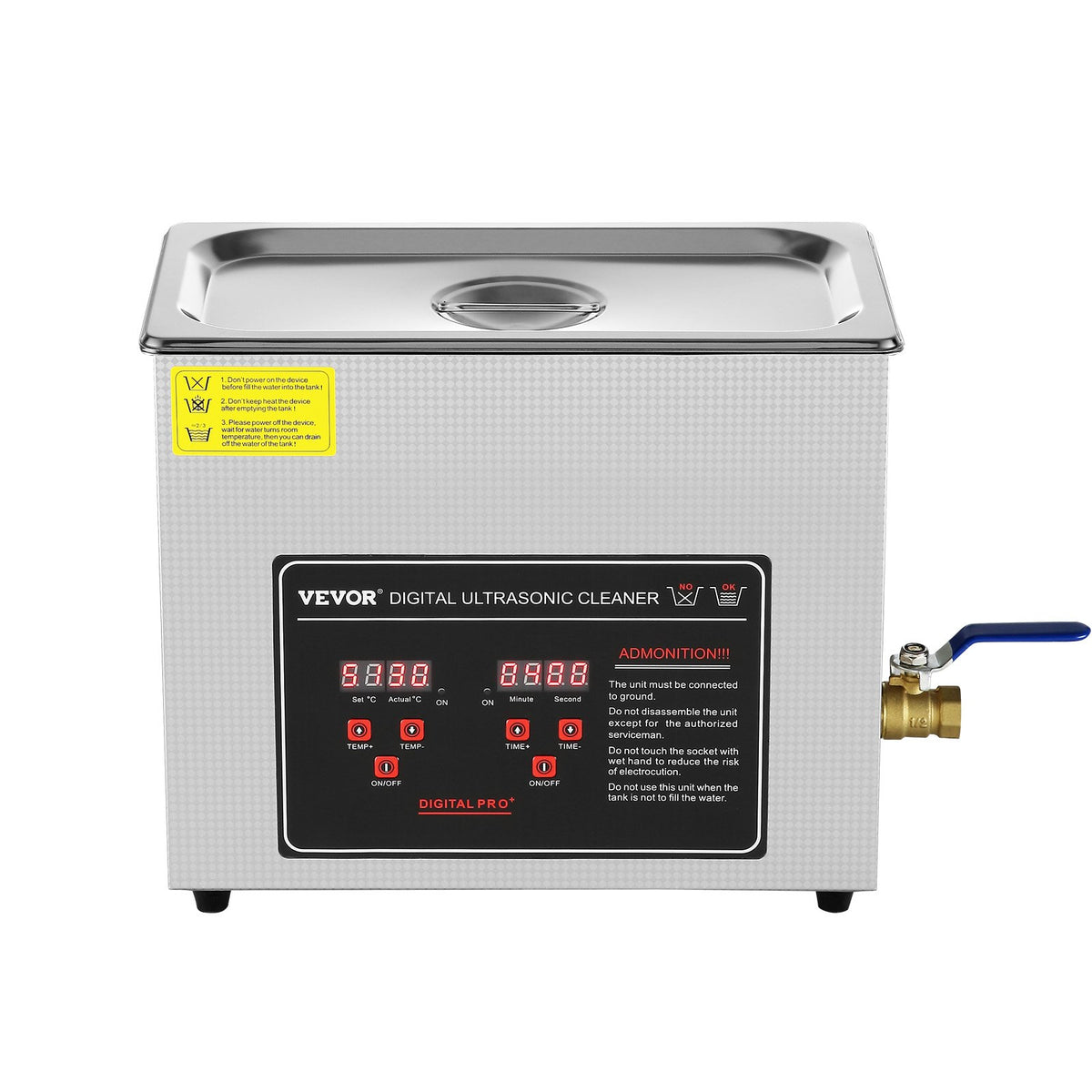 6L Ultrasonic Cleaner with Timer & Heater, Stainless Steel Jewelry & Small Parts Cleaner