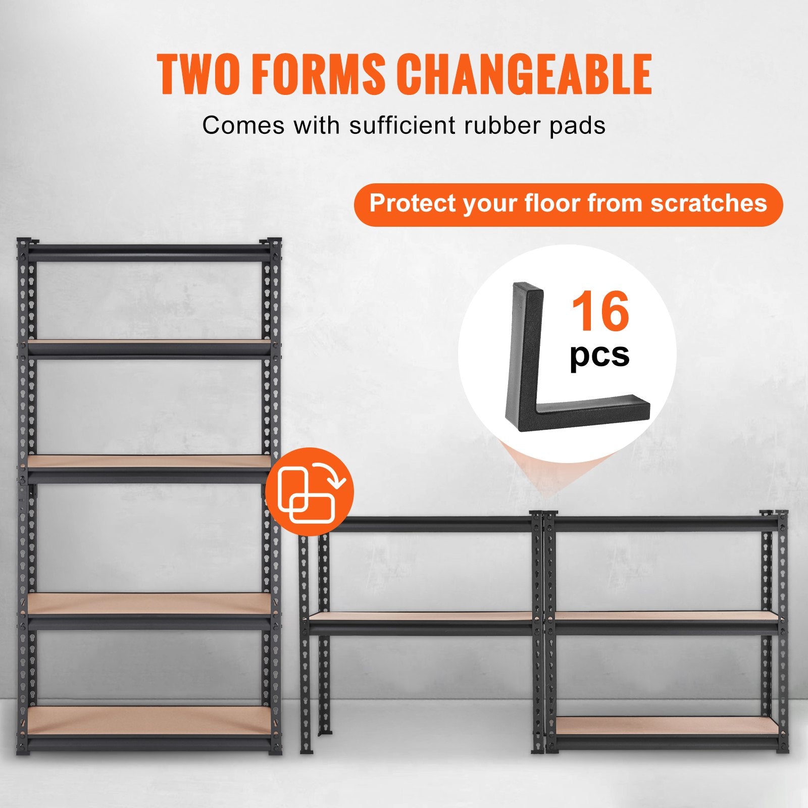 Storage Shelving Unit 5-Tier Heavy Duty Metal Garage Organizer Rack Black
