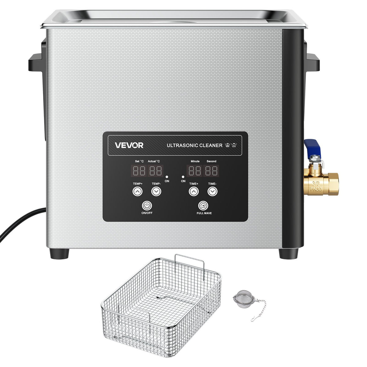 10L Ultrasonic Cleaner Digital Stainless Steel 40kHz for Jewelry Watches Coins