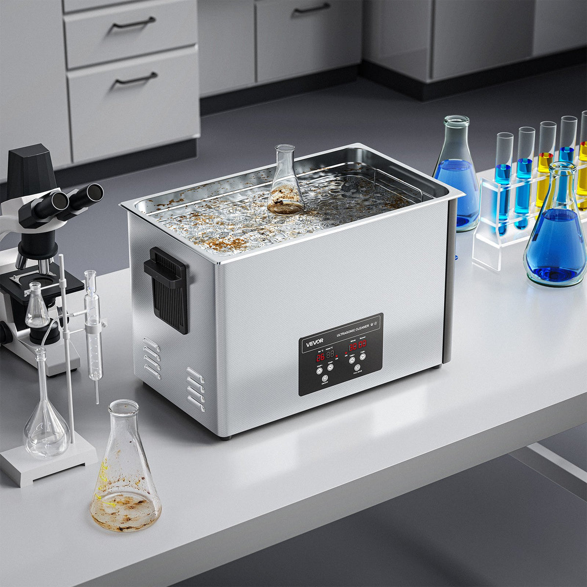 30L Ultrasonic Cleaner 480W 40kHz Stainless Steel Digital Parts Cleaner