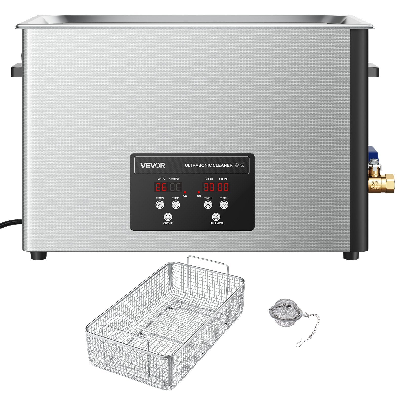 30L Ultrasonic Cleaner 480W 40kHz Stainless Steel Digital Parts Cleaner