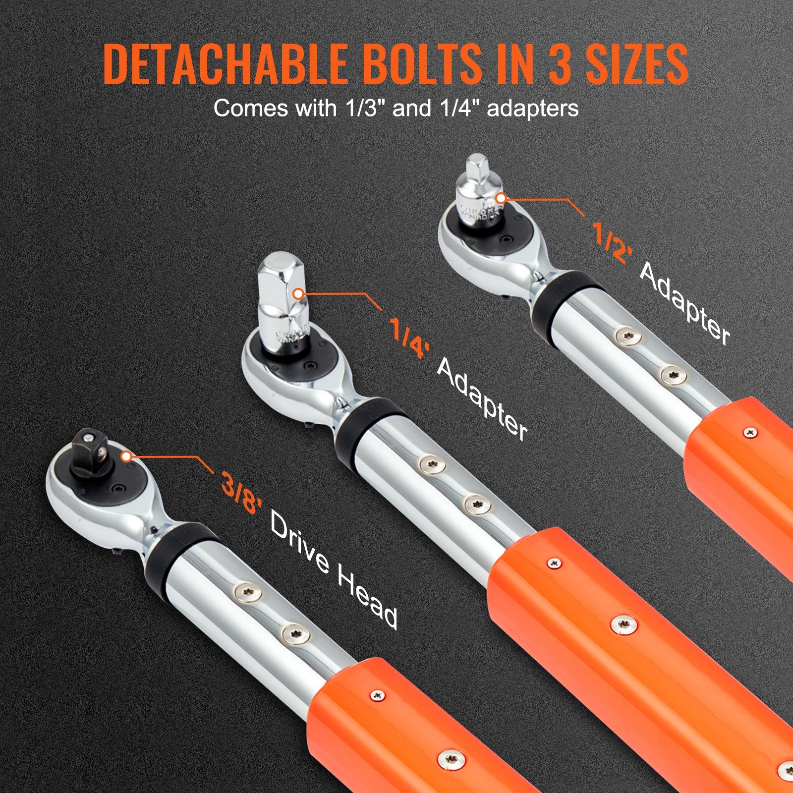 Torque Wrench Kit 3/8 Inch Digital 3.7-37 ft.lb 2% Accuracy 3-Mode LED