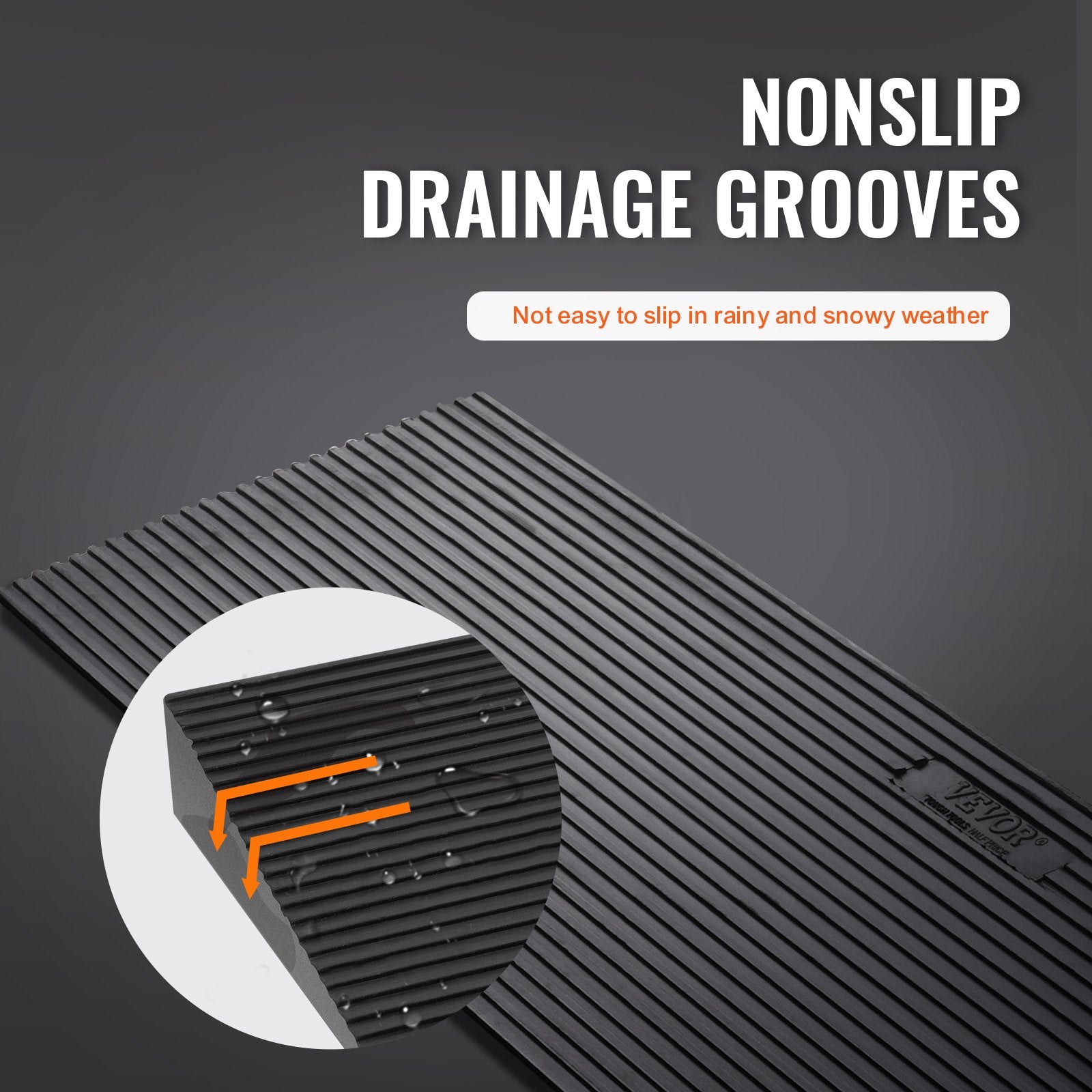 4cm Rise Cuttable Threshold Ramp 90cm Wide NonSlip Rubber with Double-Sided Tape
