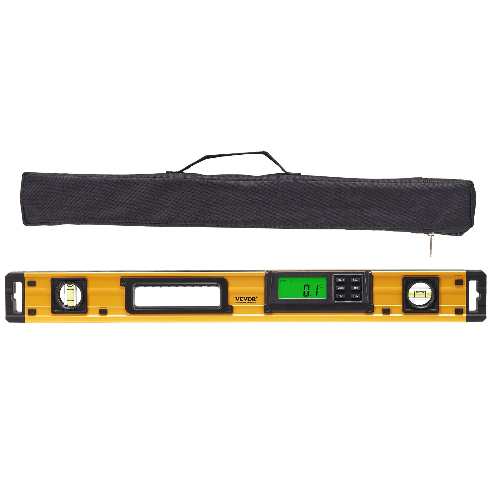 Magnetic Torpedo Level 24 Inch LED Backlit Aluminum Alloy Bubble Vials Window