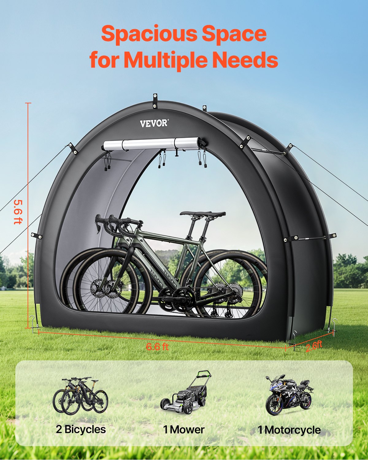 Bike Storage Tent for 1-2 Bikes Waterproof Outdoor Bicycle Shelter