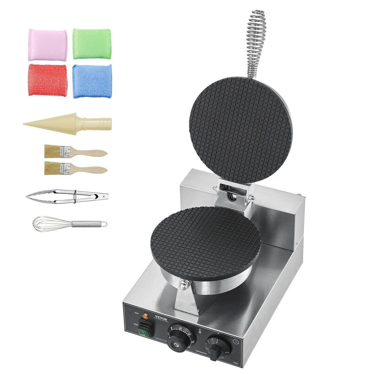 Electric Ice Cream Cone Maker 1230W Non-Stick Stainless Egg Roll Temp Control