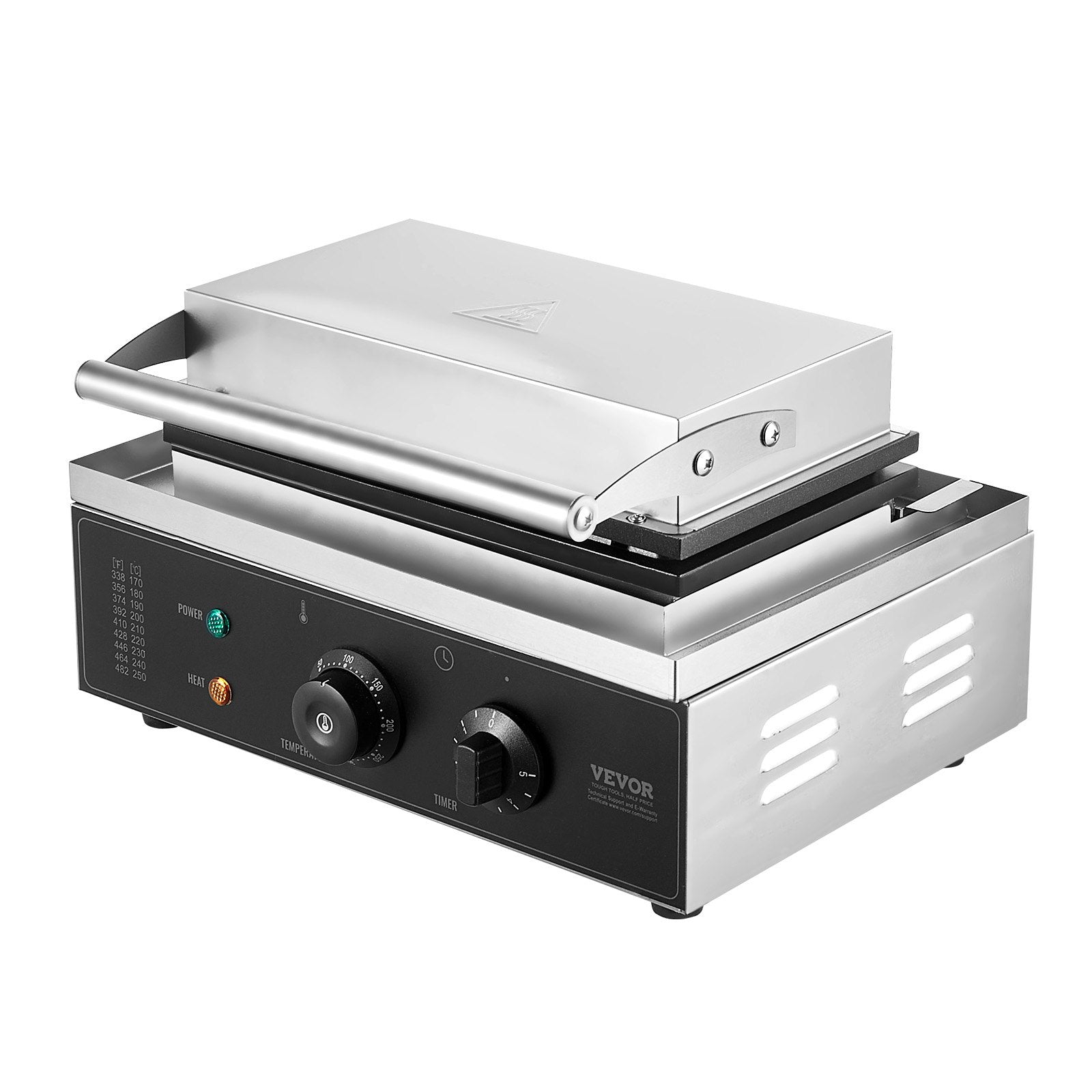 Commercial Waffle Maker 10PCS 1550W Non-Stick Belgian Waffle Iron Temp Control