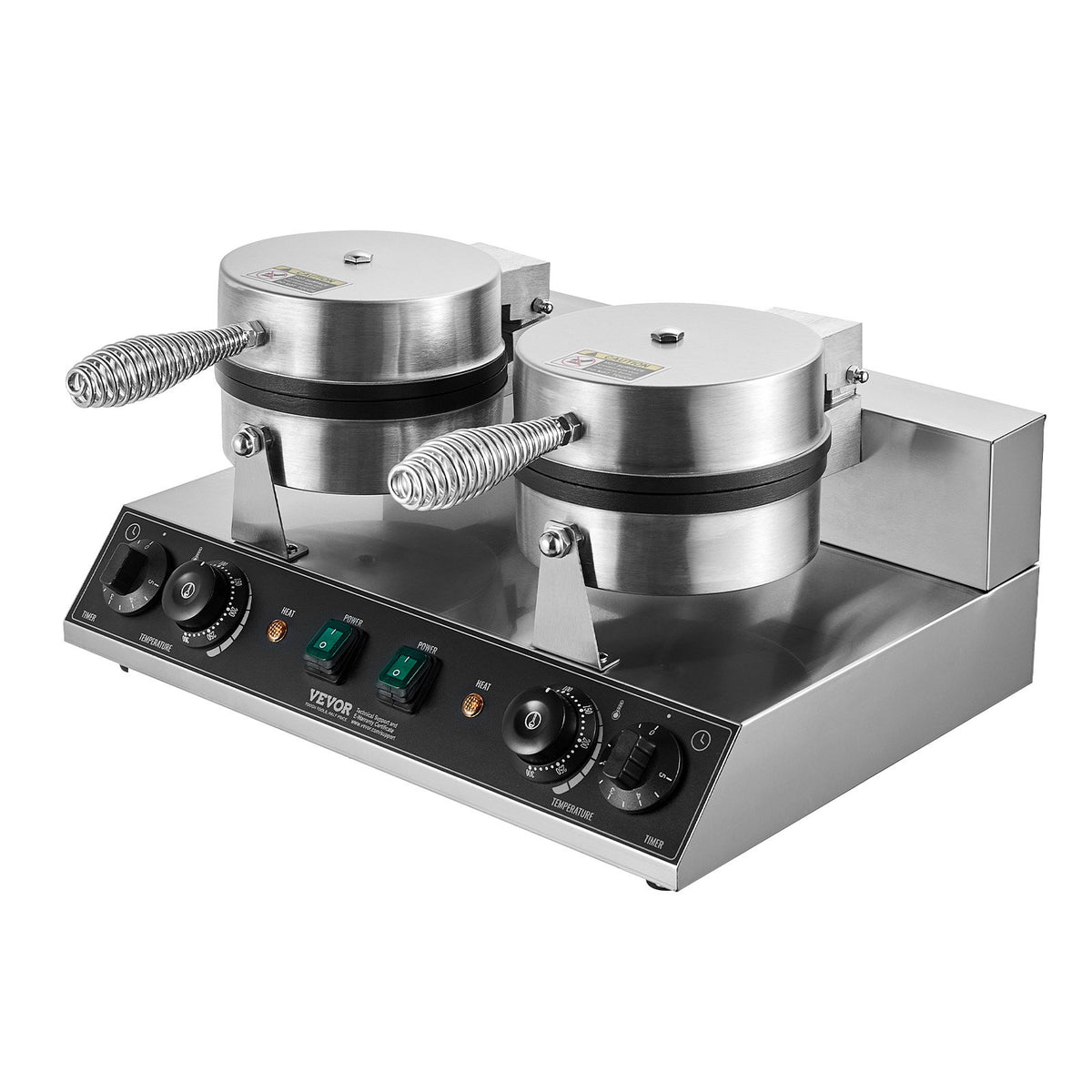 Commercial Waffle Maker Dual-Head 2460W, Non-Stick Stainless Belgian Waffle Iron