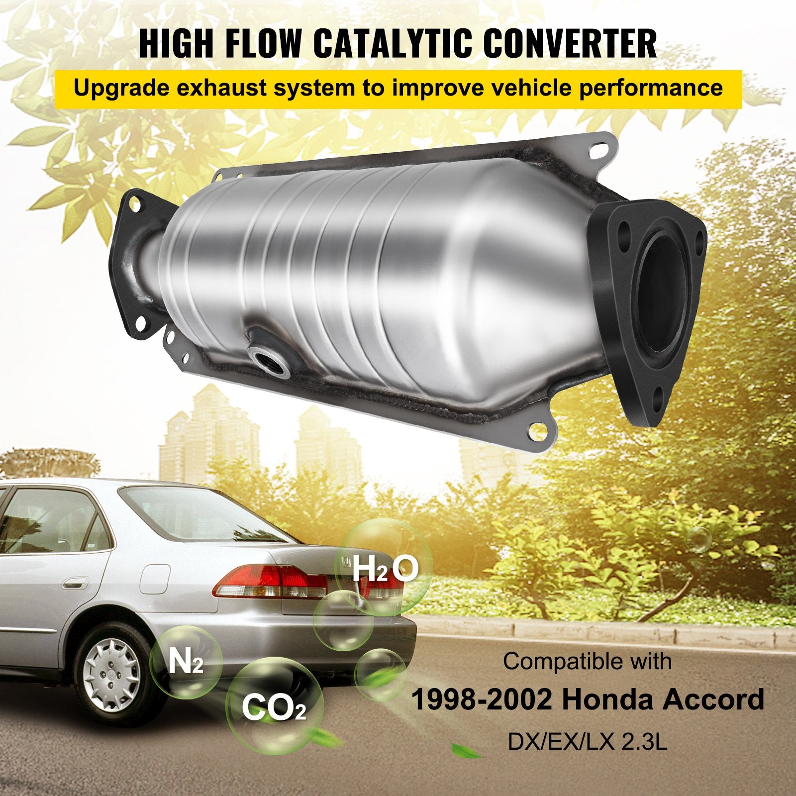 Catalytic Converter for 1998-2002 Honda Accord 2.3L, High Flow Stainless Steel