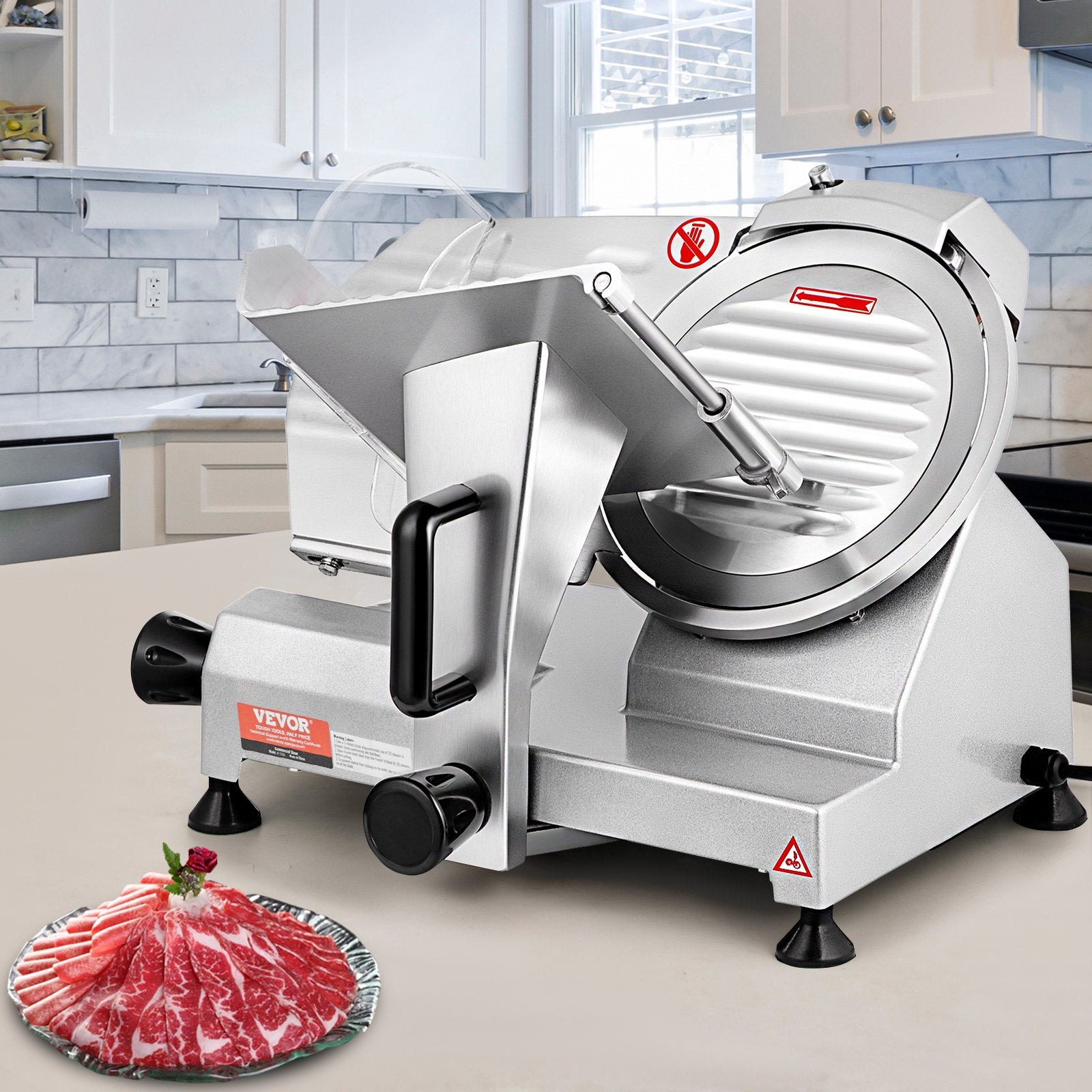 200W Electric Meat Slicer w/ 8in Blade Adjustable Thickness Deli Slicer