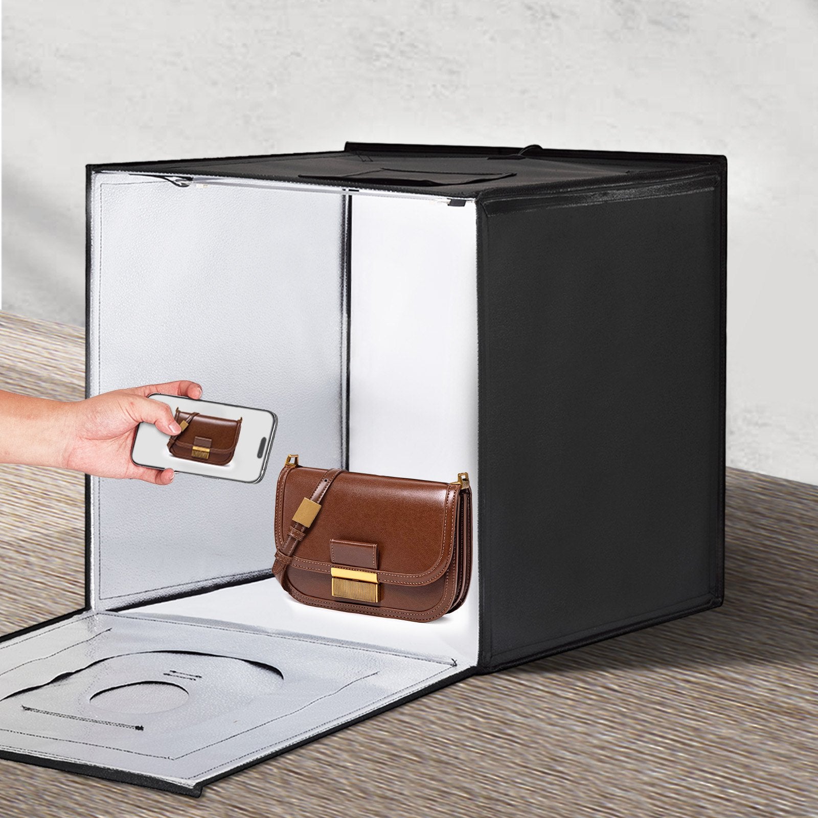 Photo Studio Light Box 3000-5600K Adjustable Tent Kit 160 LED with 6 Backdrops