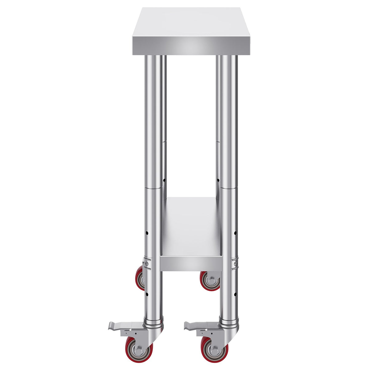 Stainless Steel Work Table 24x12x32in Wheels Heavy Duty Commercial Prep