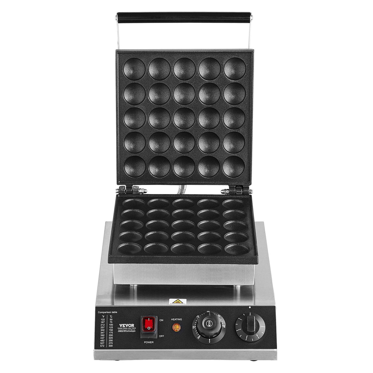 Mini Dutch Pancake Maker 25PCS 43mm, 1700W Electric Poffertjes Grill, Non-Stick