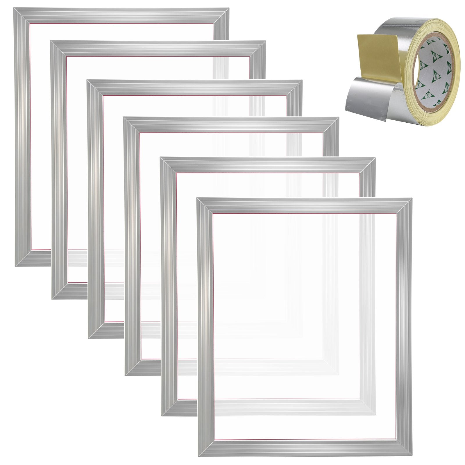 Screen Printing Kit 6 Aluminum Frames 20x24 inch with 160 Mesh for T-Shirts