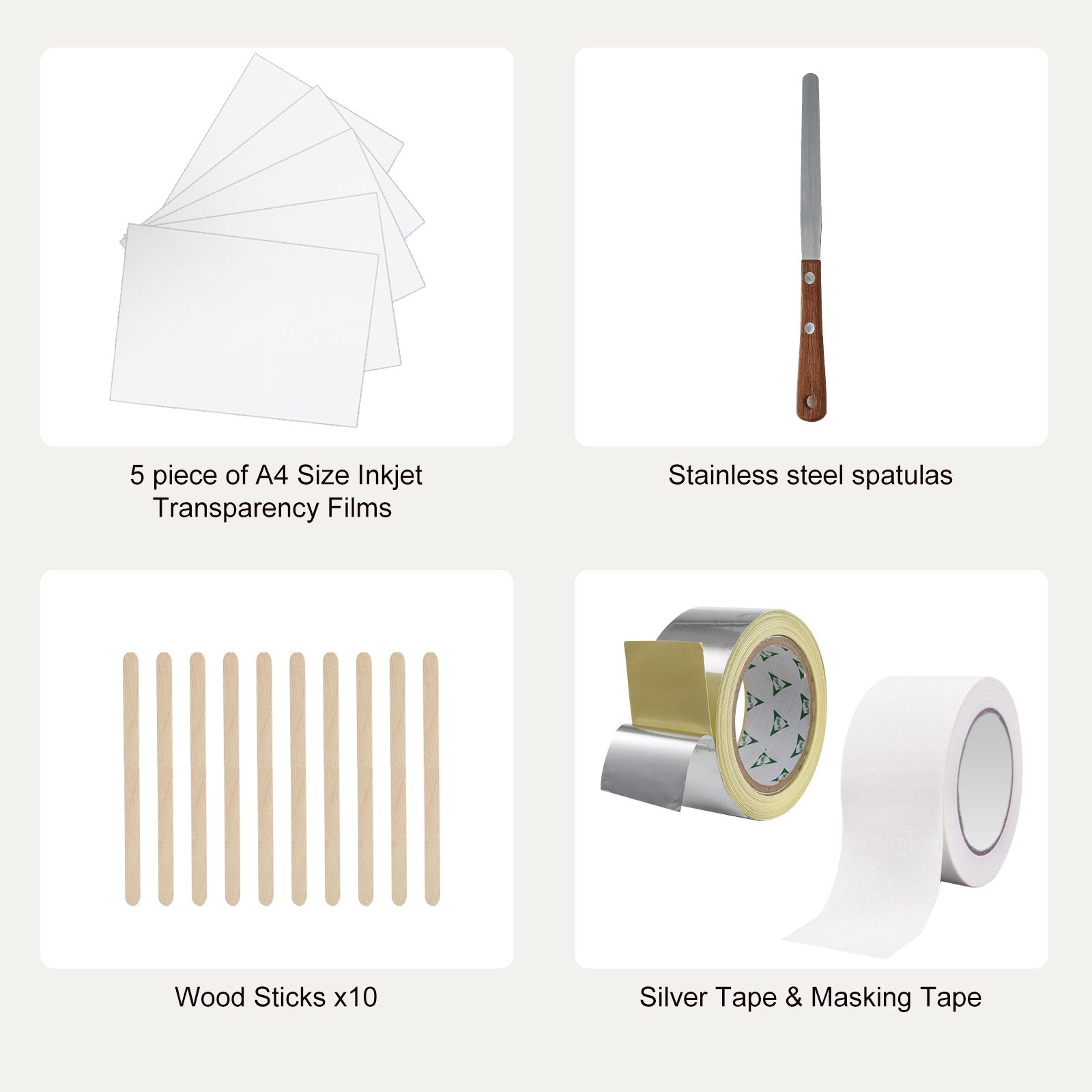 Screen Printing Kit 2 Aluminum Frames 20.3x25.4 & 25.4x35.6 cm with 110 Mesh