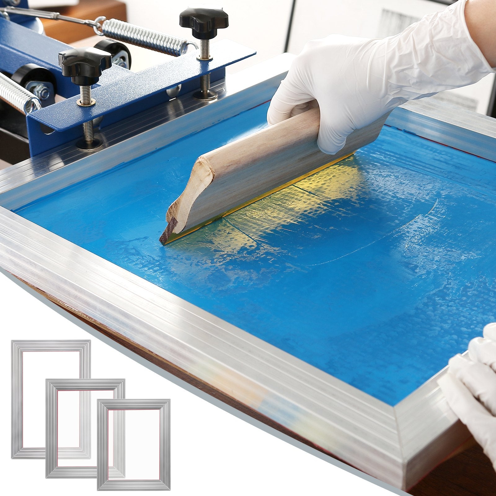 Screen Printing Kit 3 Piece Aluminum Frames 25x36 20x30 15x25cm 110 Mesh