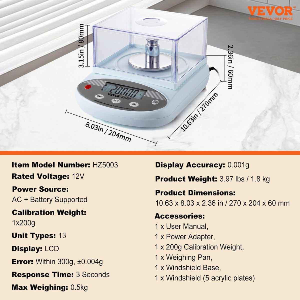 High Precision Digital Analytical Balance Lab Weighing Scale 0.001g–0.01g LCD