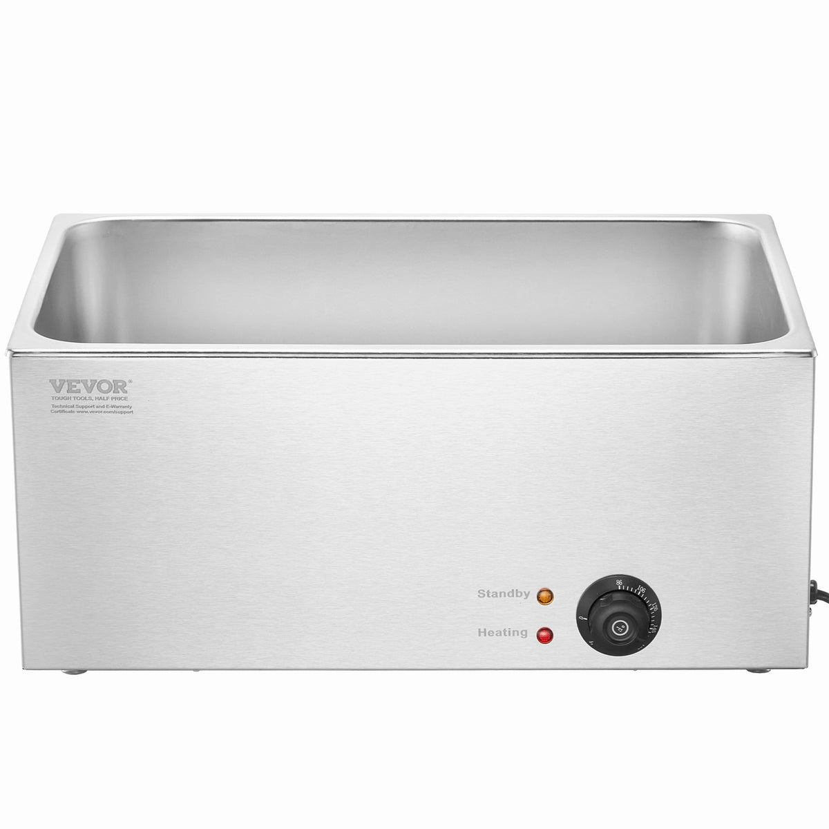 18L Commercial Electric Food Warmer 1200W Stainless Steel Bain Marie Steam Table