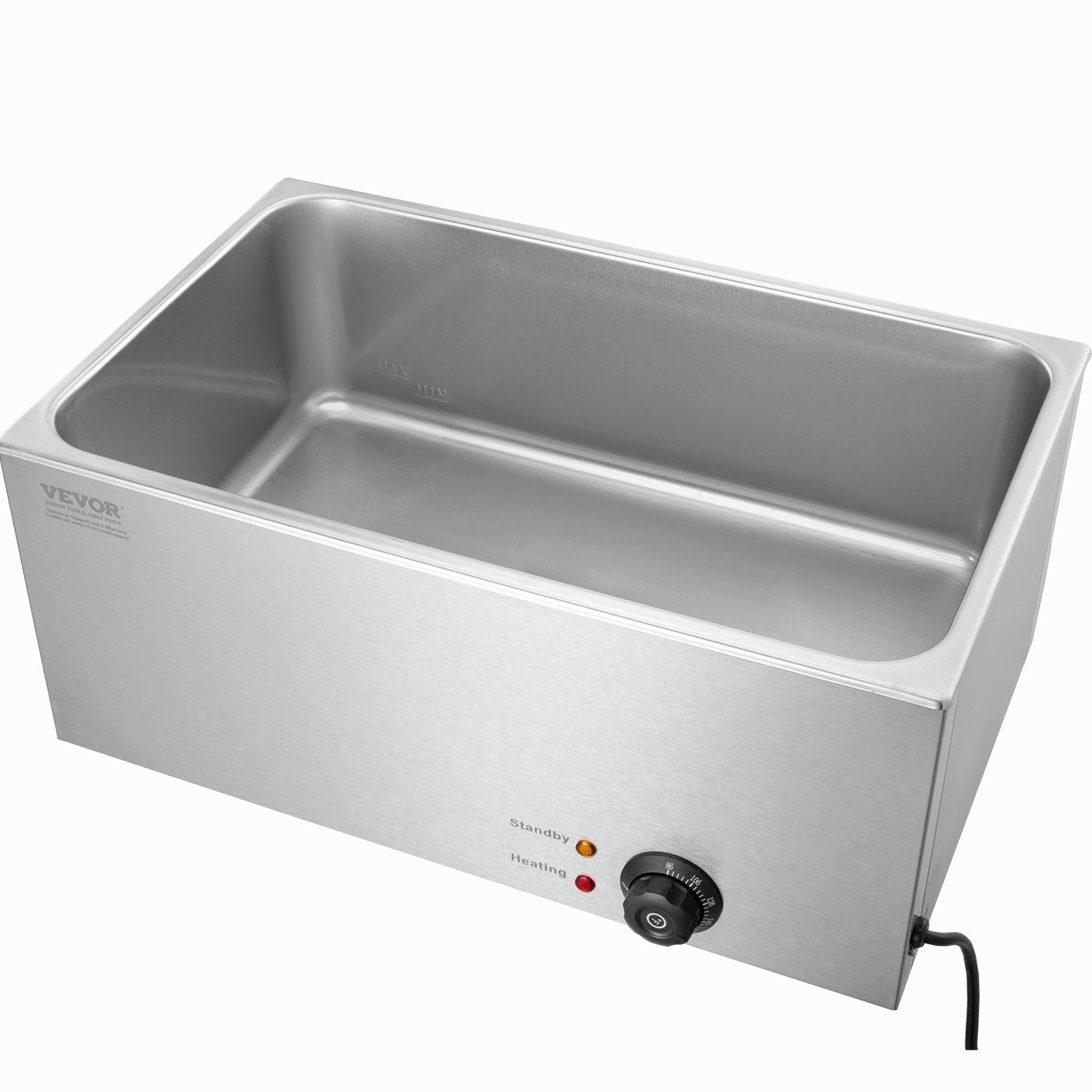 18L Commercial Electric Food Warmer 1200W Stainless Steel Bain Marie Steam Table