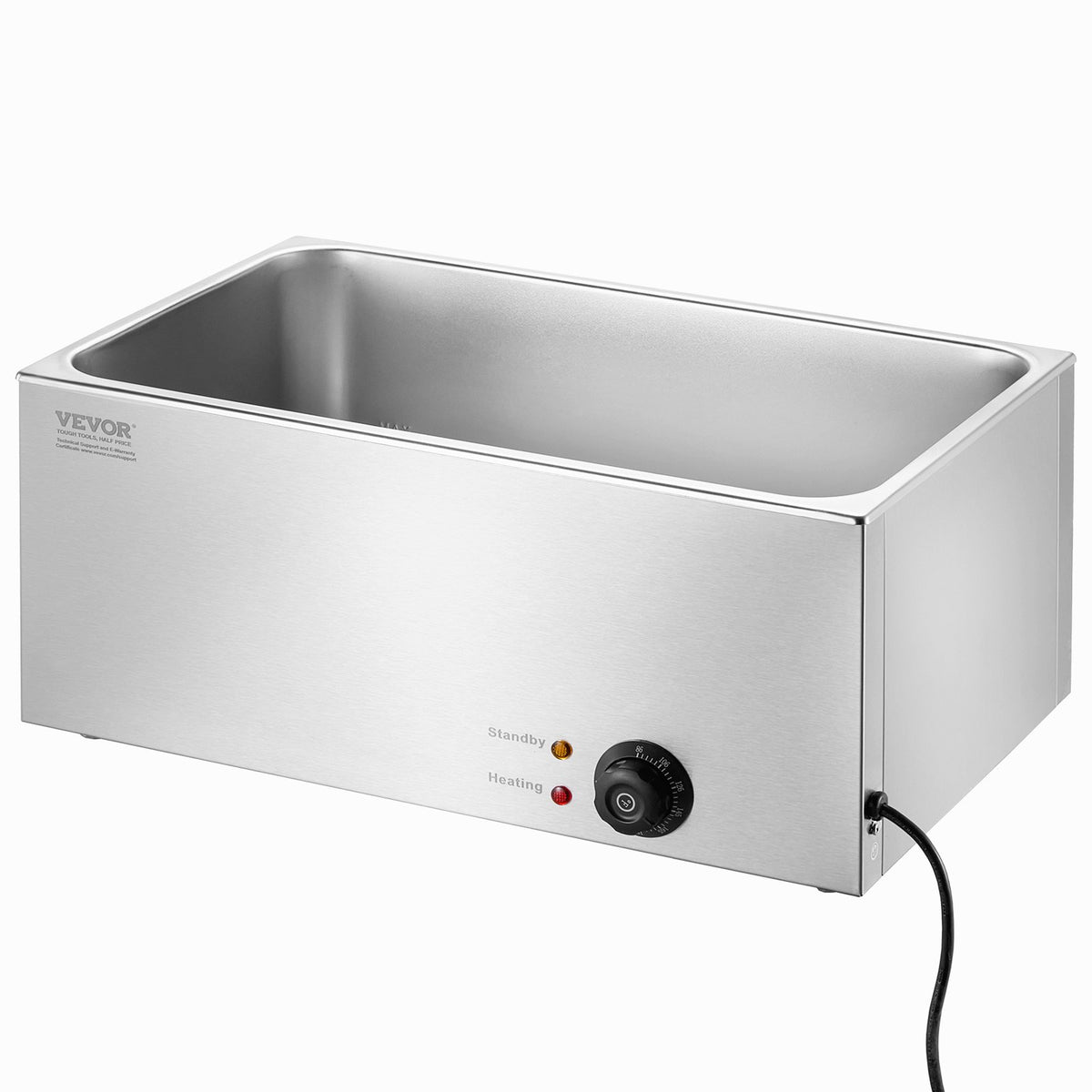 18L Commercial Electric Food Warmer 1200W Stainless Steel Bain Marie Steam Table