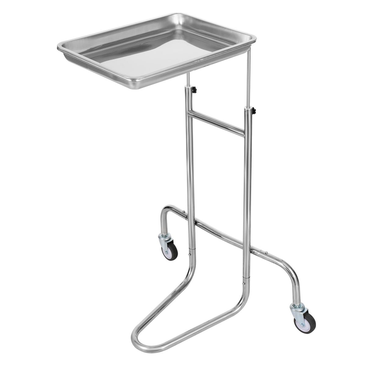 Stainless Steel Lab Cart Single Tray Mobile Medical Rolling 2 Silent Wheels