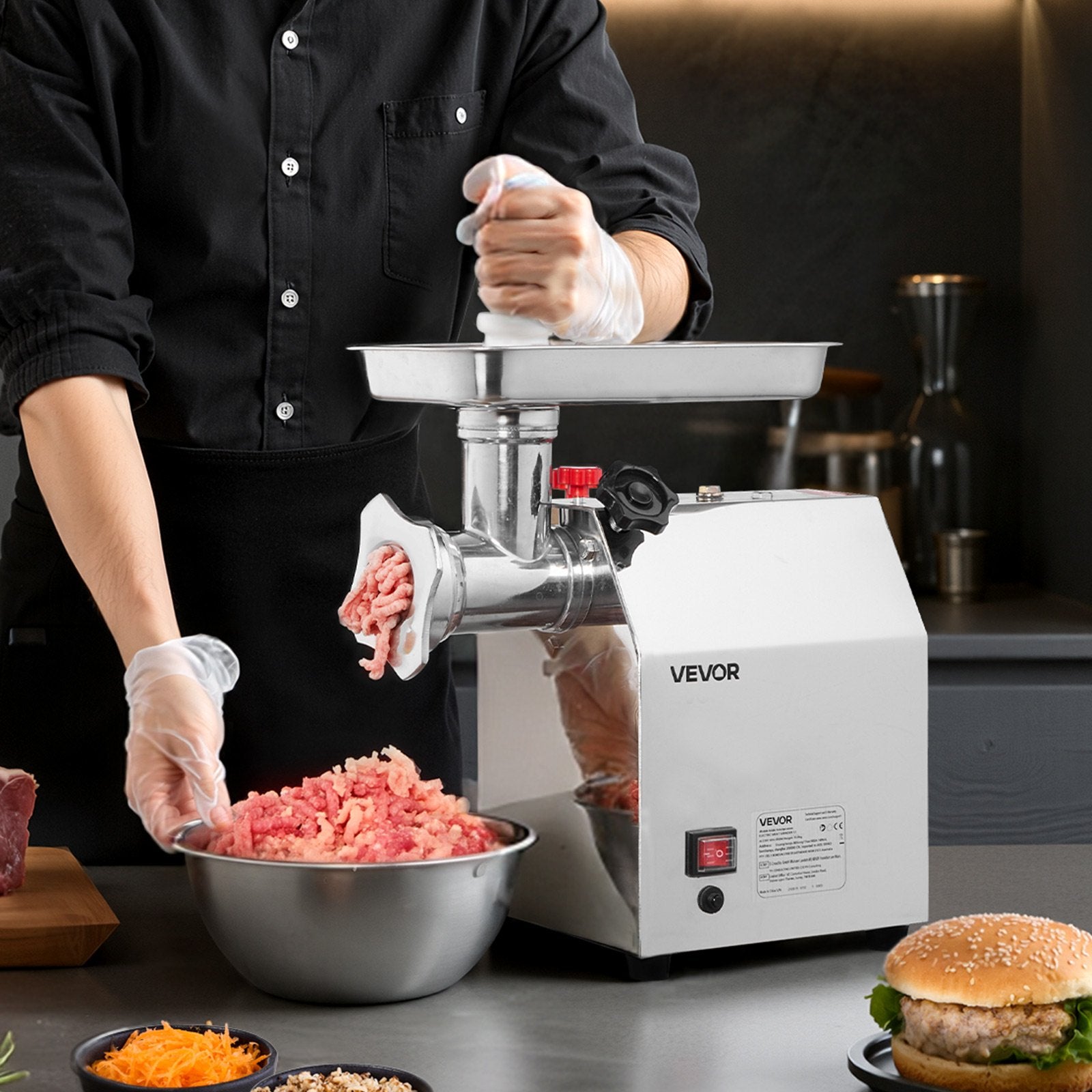 Electric Meat Grinder 5.5lbs/Min Industrial Mincer Blade Plate Sausage Maker