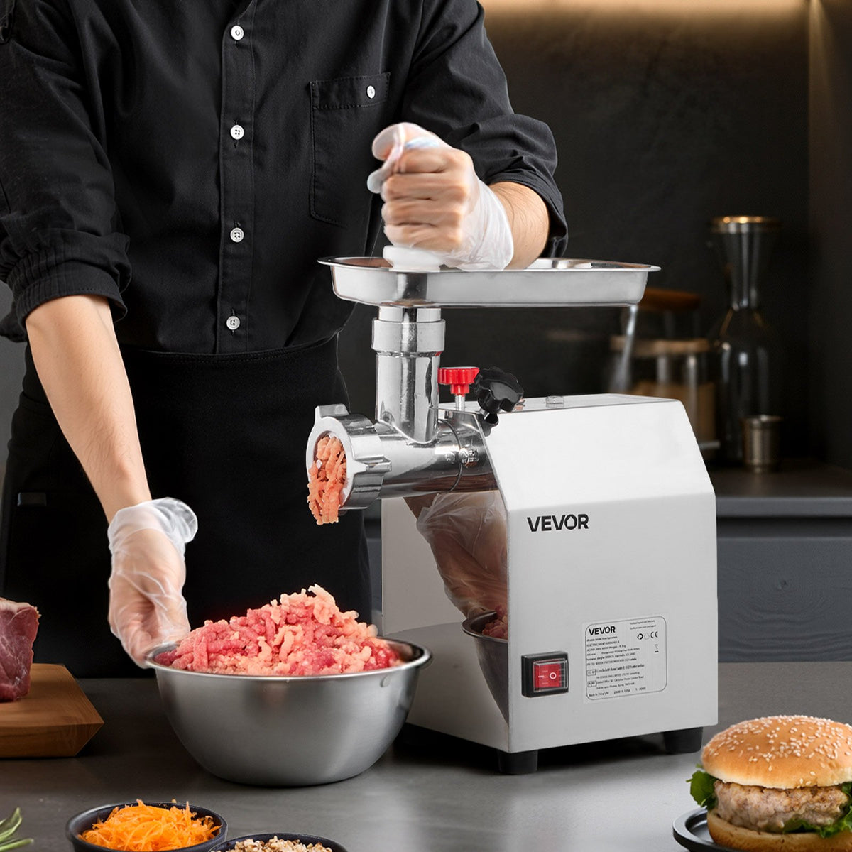 Electric Meat Grinder 4.5lbs/Min Industrial Mincer Blade Plate Sausage Maker
