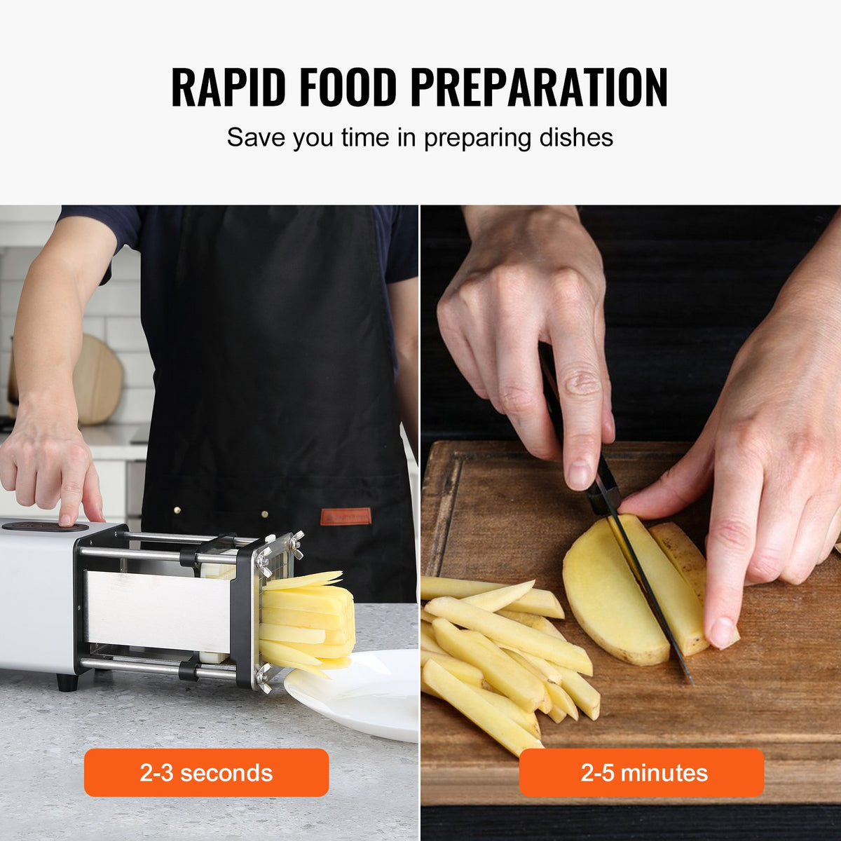 Electric French Fry Cutter Potato Slicer 1/2-Inch 3/8-Inch Stainless Blades