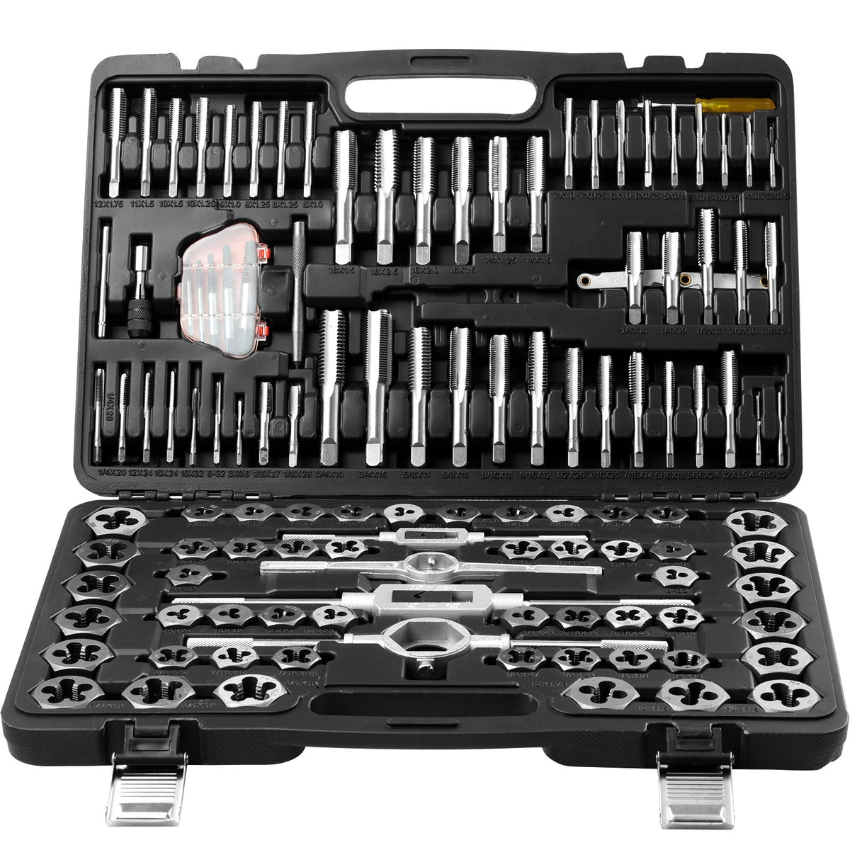 Tap and Die Set 116-Piece Metric SAE Bearing Steel Accessories Storage Case
