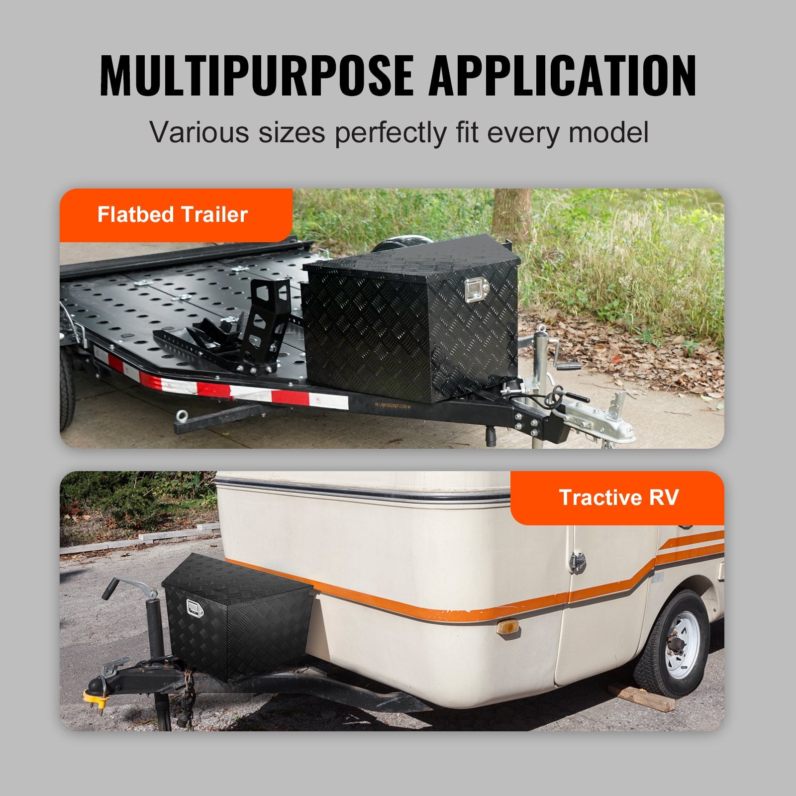 Aluminum Trailer Tongue Box 83.8 x 48.3 x 45.7 cm with Lock and Keys