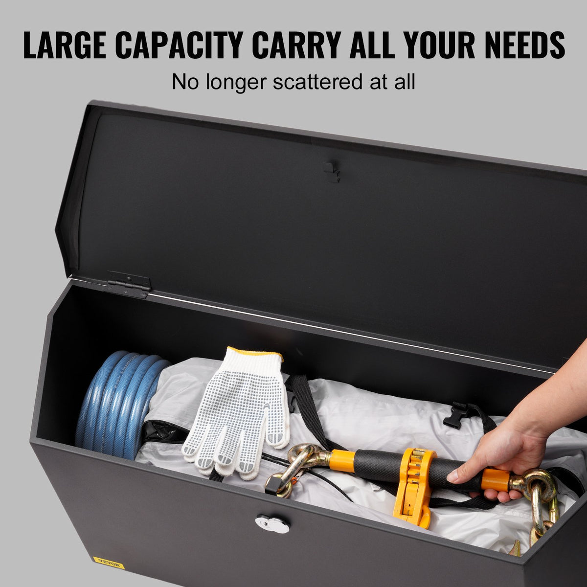 Trailer Tongue Box Carbon Steel Tool Chest with Lock for Truck RV Trailer