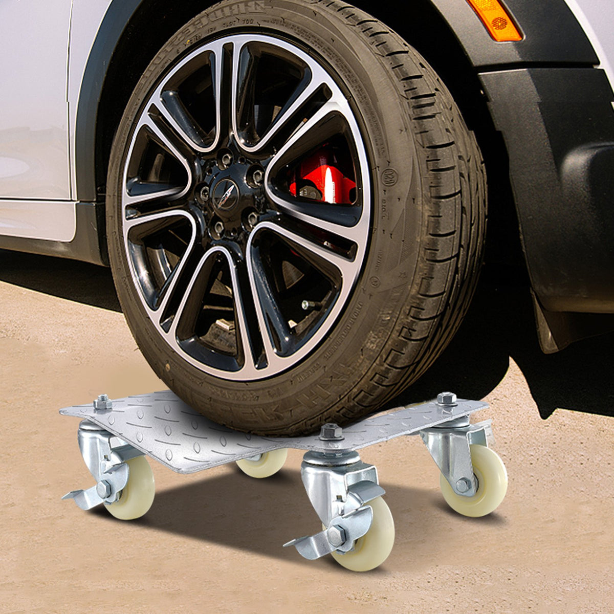2PCS Tire Wheel Dollies 12x16in Platform with 3in Casters for Vehicle Repair