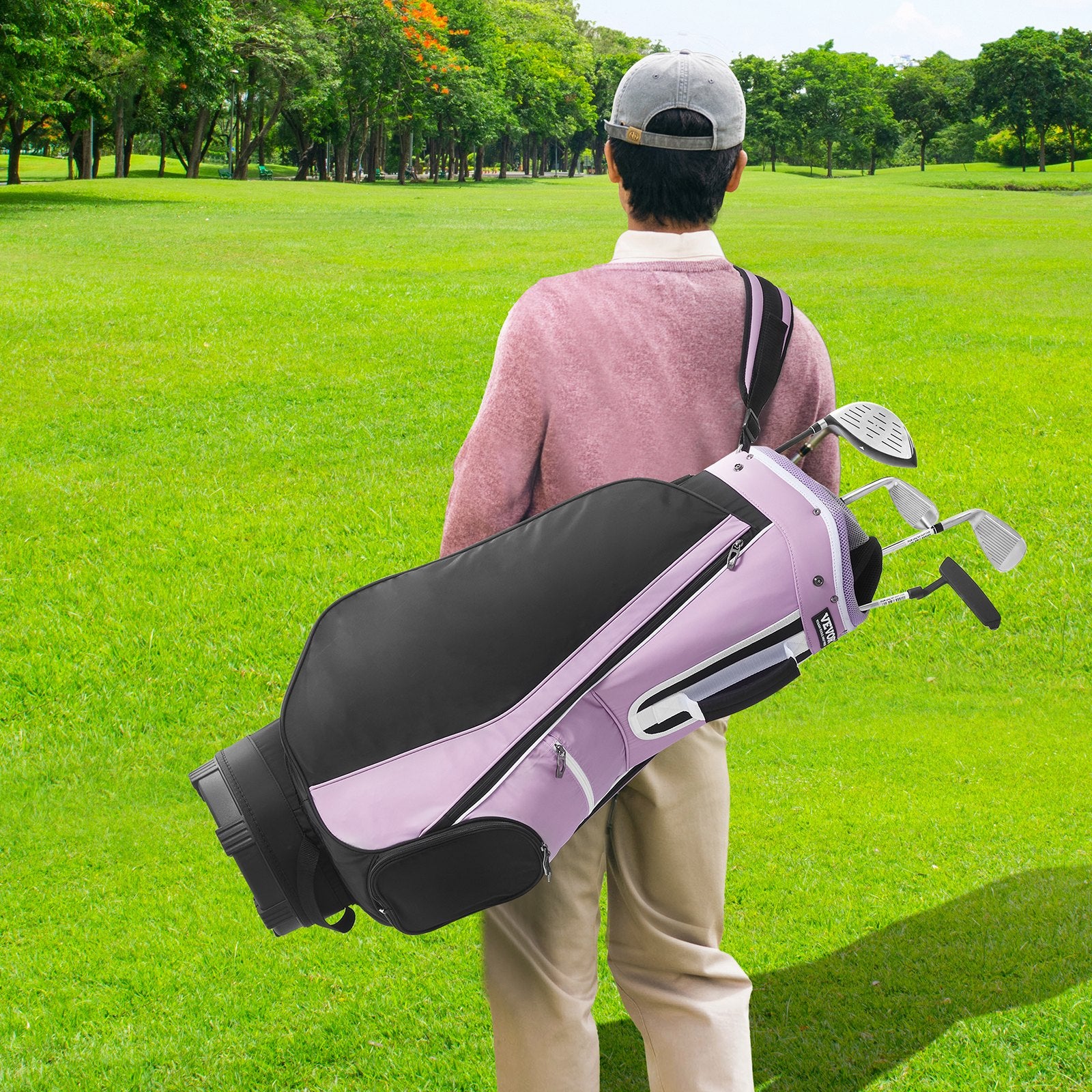 36” Golf Cart Bag with 14-Way Divider Multiple Pockets and Durable Stand Bag