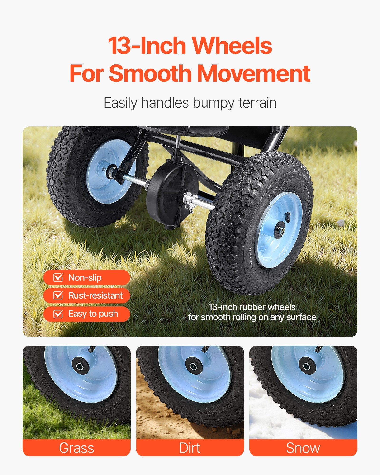 Lawn Spreader Push and Tow Behind Broadcast Drop Fertilizer Seed Ice Melt