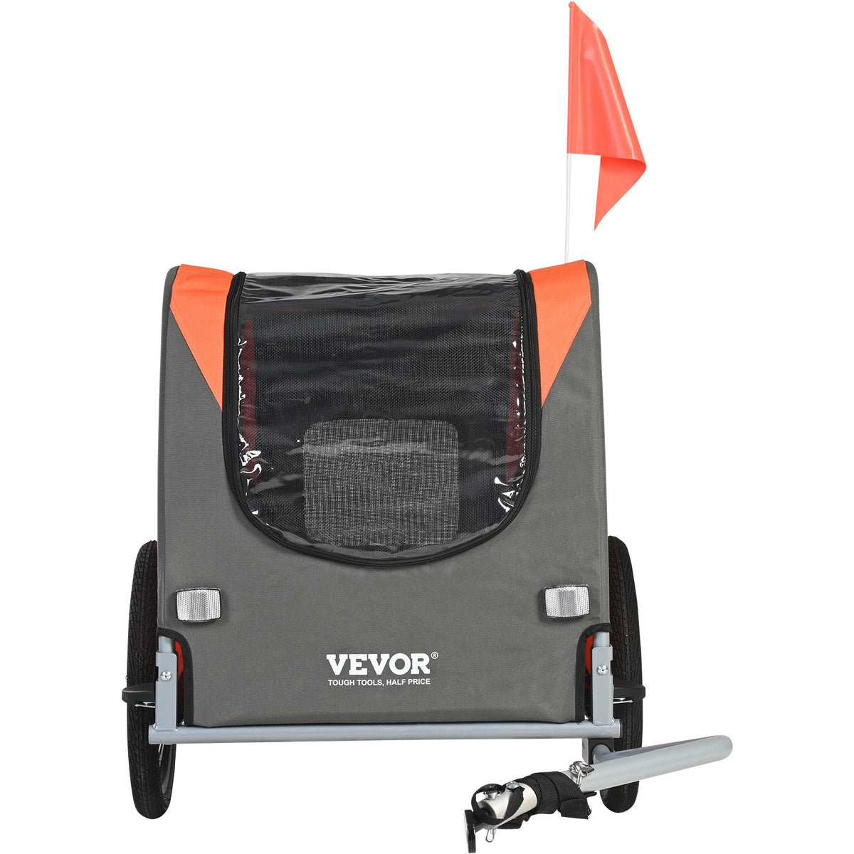Dog Bike Trailer 30KG Pet Carrier Folding Frame Quick-Release Wheels Orange