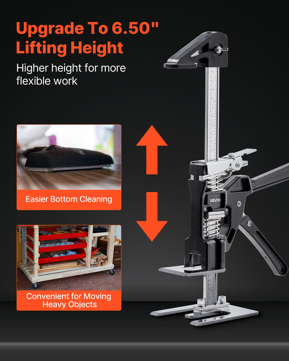 Labor Saving Arm Jack 2 PCS 200kg Lifting Metal Hand Jack Black