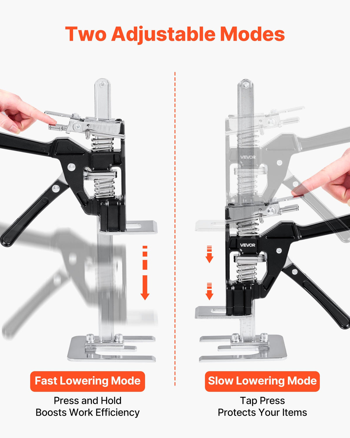 Labor Saving Arm Jack 2 PCS 200kg Lifting Metal Hand Jack Black