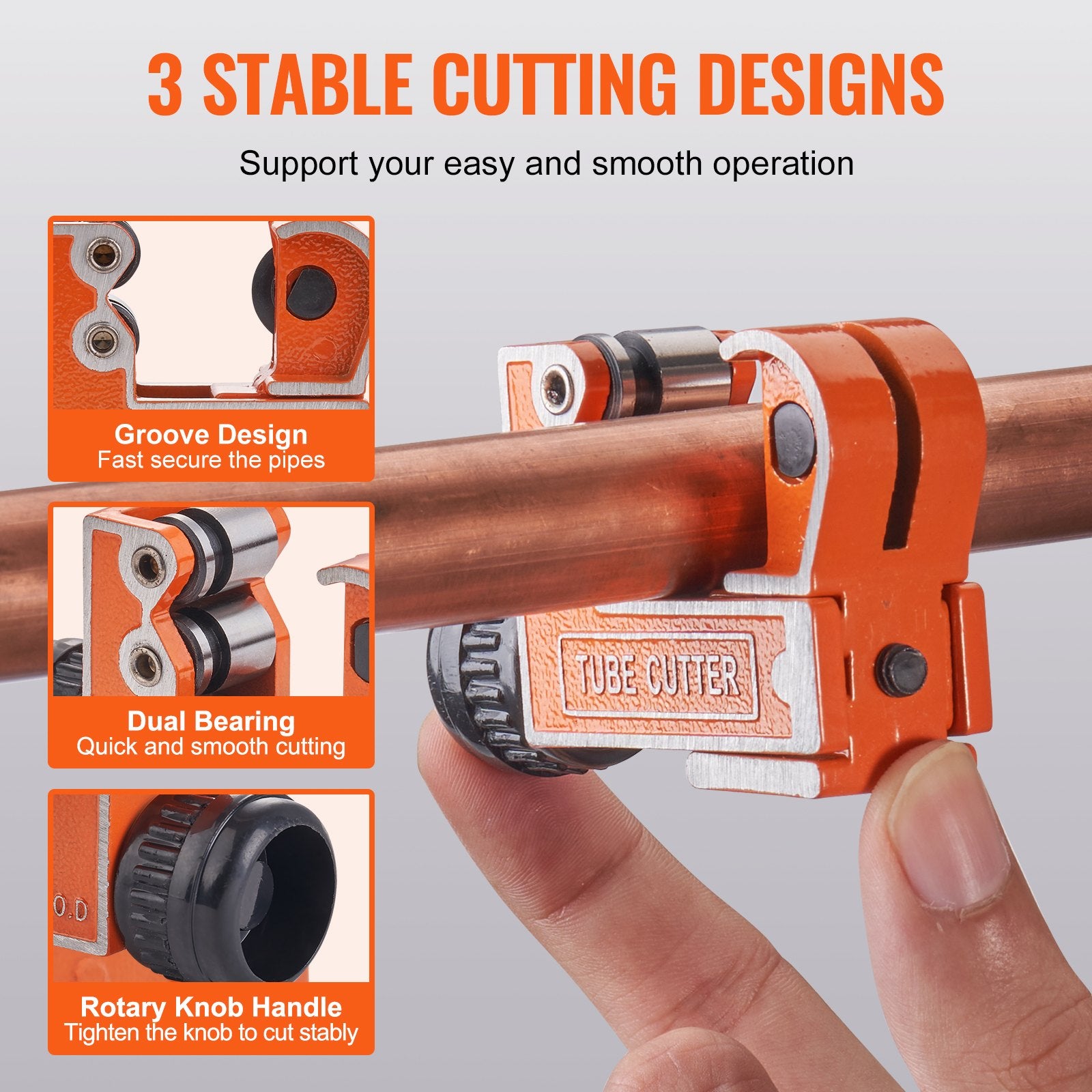 Heavy Duty Tubing Cutter Set Mini Pipe Cutter SKD Steel Copper Tube Tool