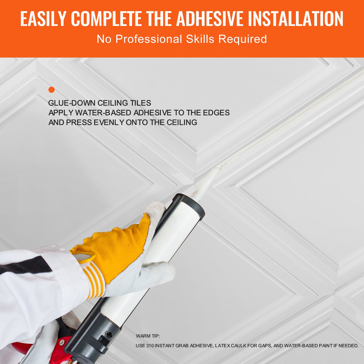 96-Pack 20x20in Polystyrene Ceiling Tiles Drop Ceiling Easy Install Basement