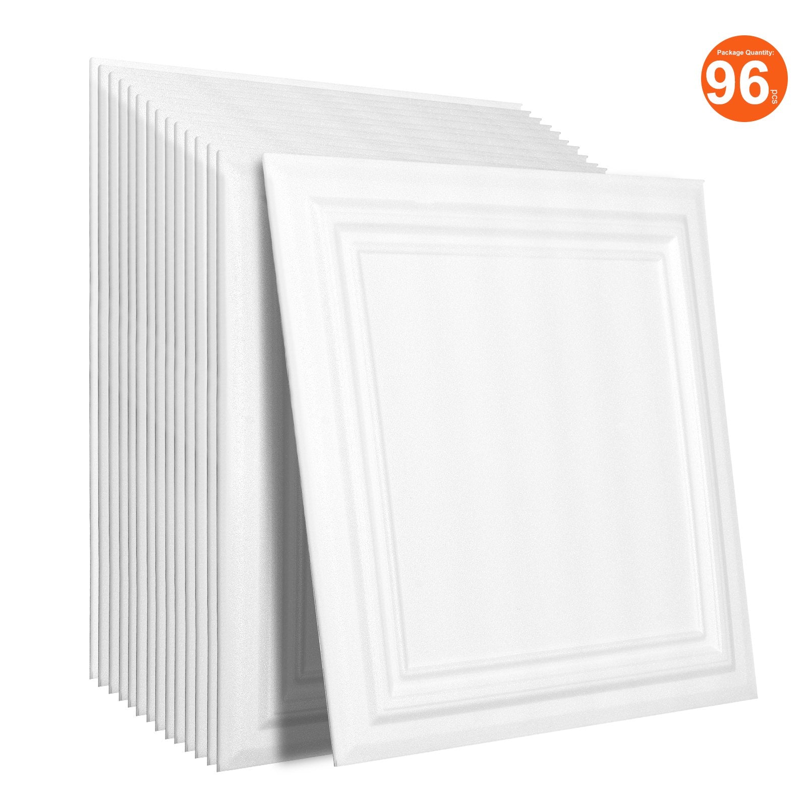 96-Pack 20x20in Polystyrene Ceiling Tiles Drop Ceiling Easy Install Basement