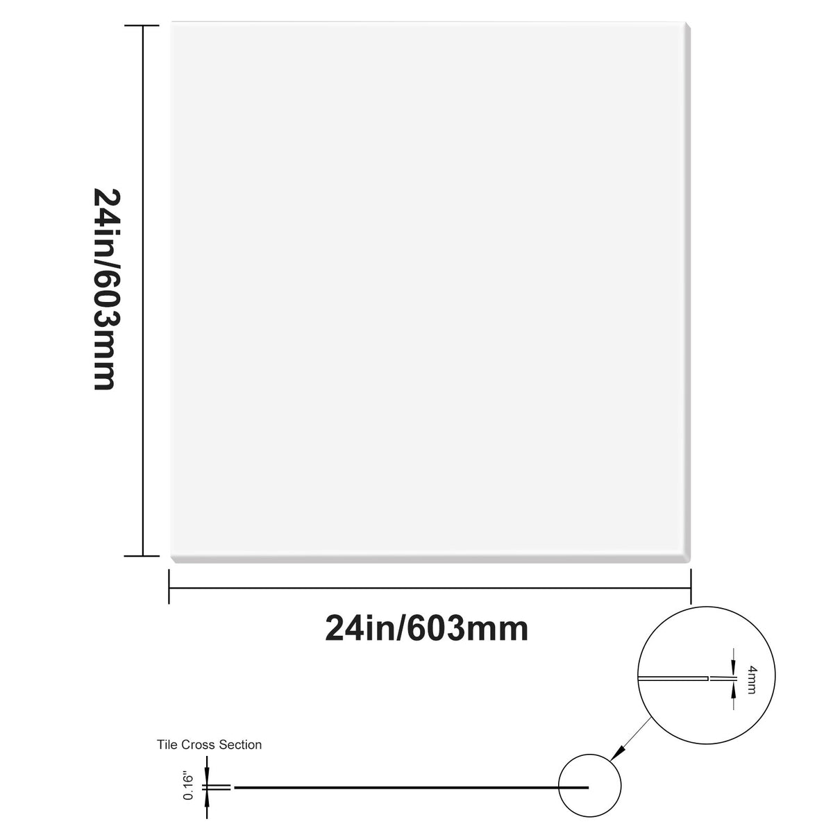 12-Pack 24x24in PVC Foam Ceiling Tiles Fire-Rated Flexible White