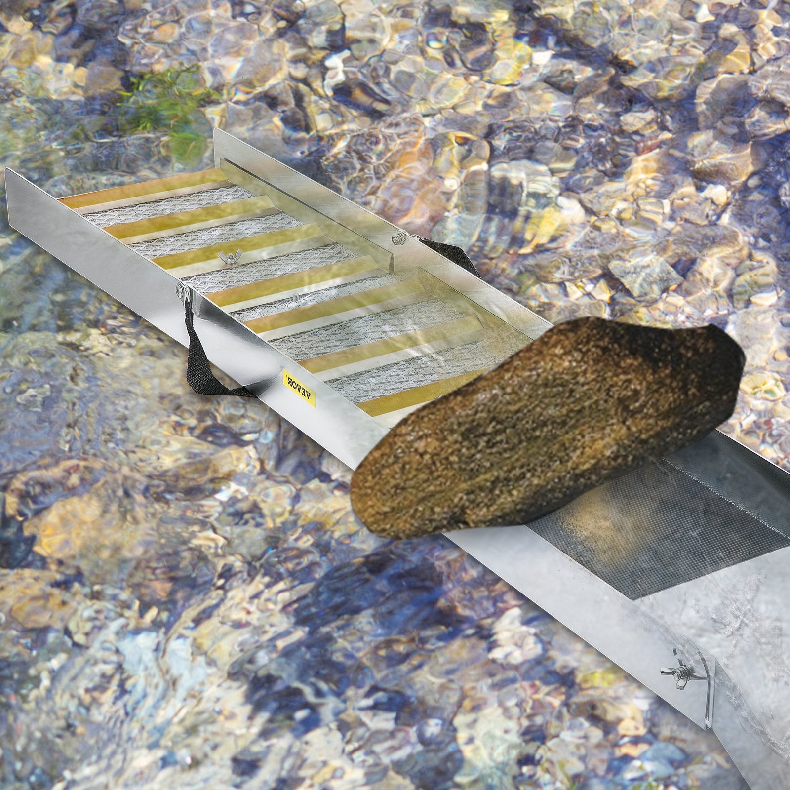Folding Aluminum Alloy Sluice Box 50in Lightweight Portable Gold Panning
