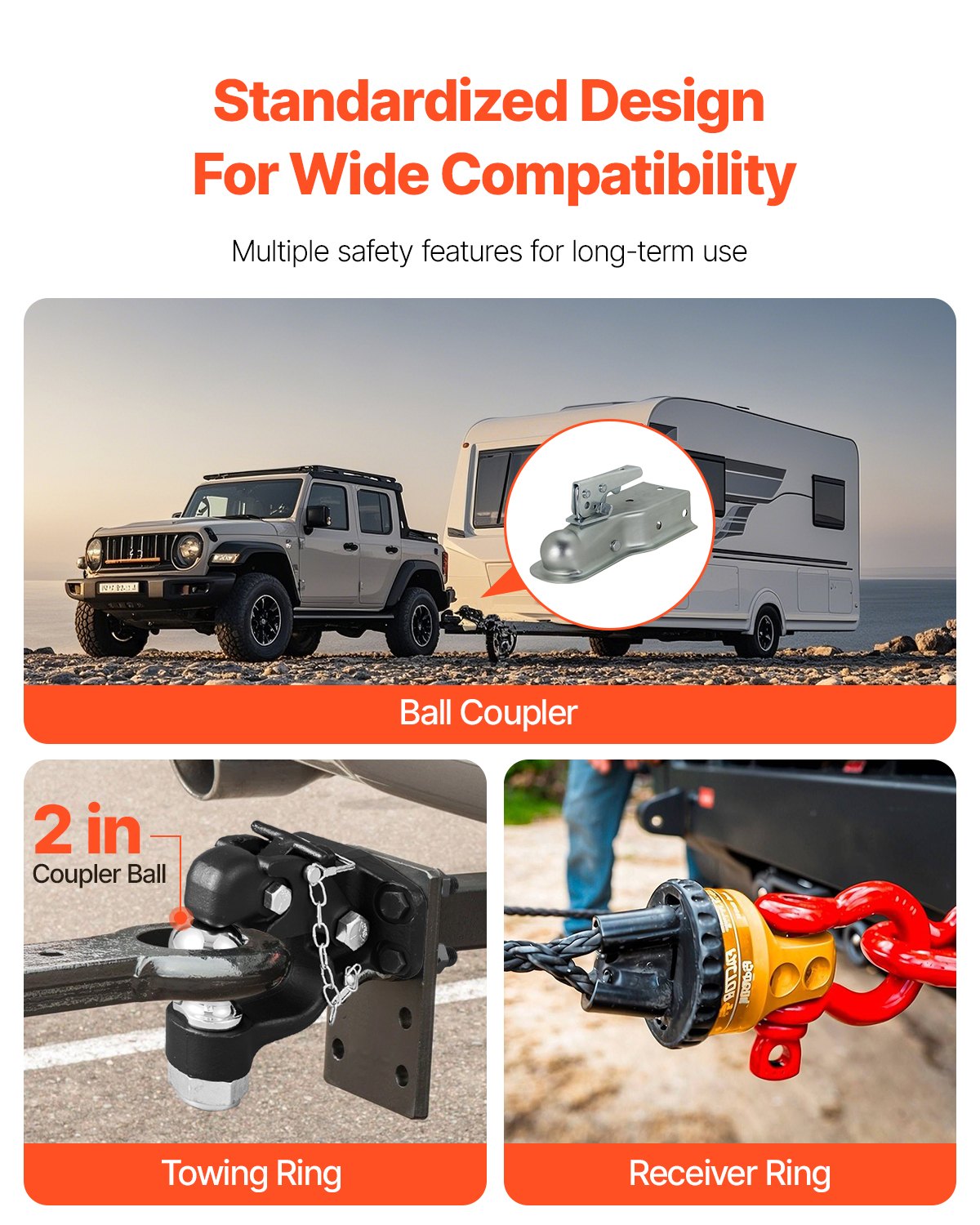 9070kg Pintle Hook Trailer Hitch Receiver w/ 50.4mm Ball & Mounting Kit Black