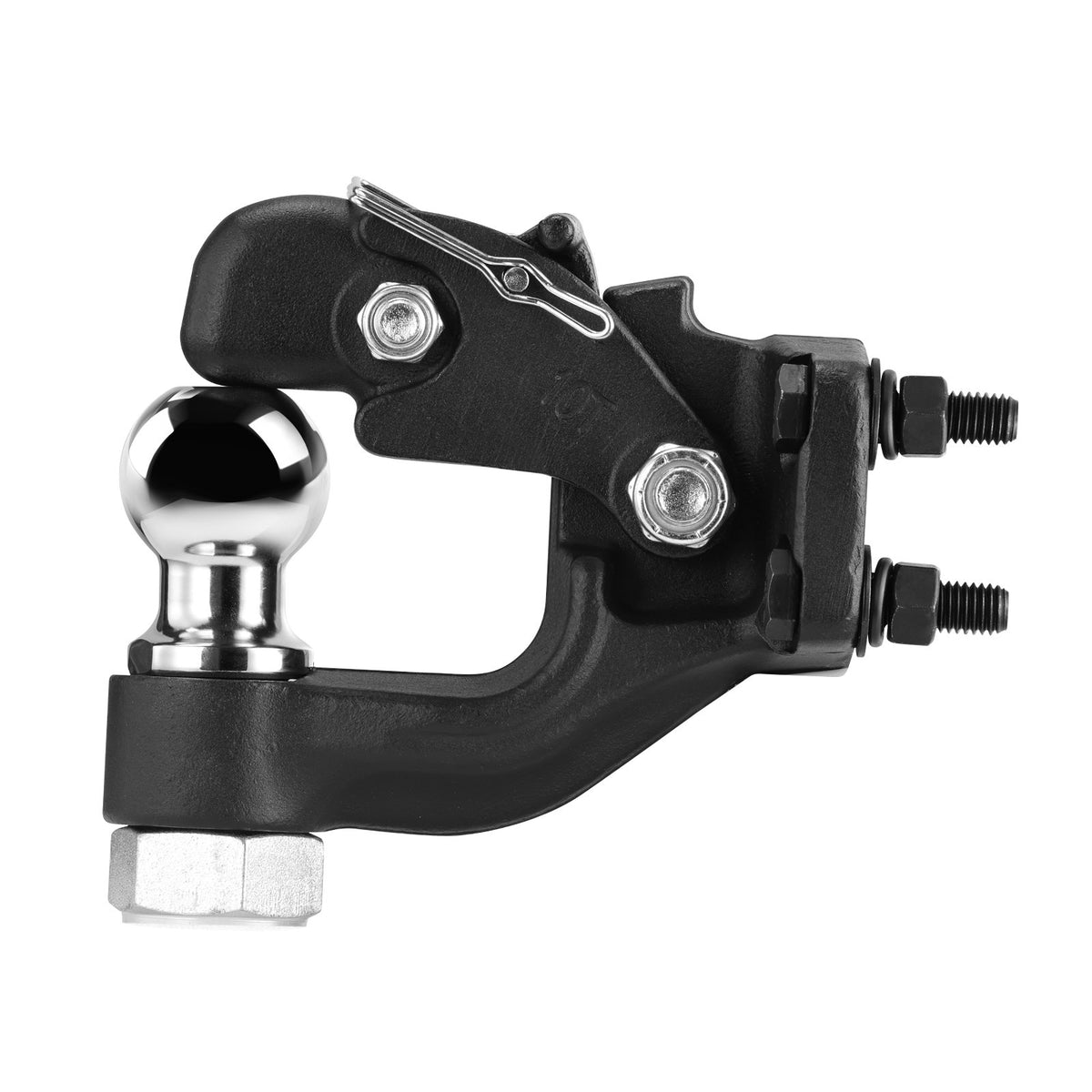 9070kg Pintle Hook Trailer Hitch Receiver w/ 50.4mm Ball & Mounting Kit Black