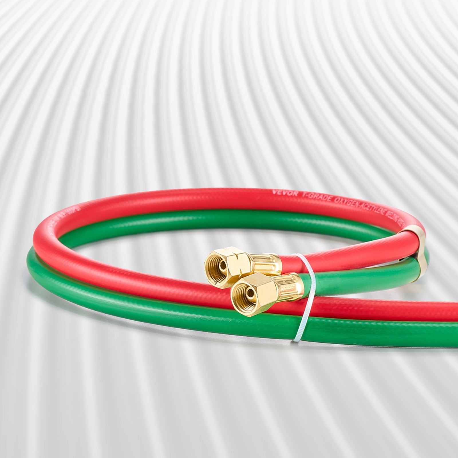 Oxygen Acetylene Hose 1/4"x100FT Twin Hose with 9/16"-18 B Fitting 300PSI