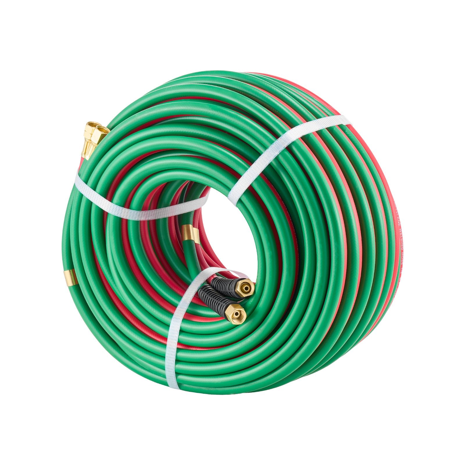 Oxygen Acetylene Hose 1/4"x100FT Twin Hose with 9/16"-18 B Fitting 300PSI