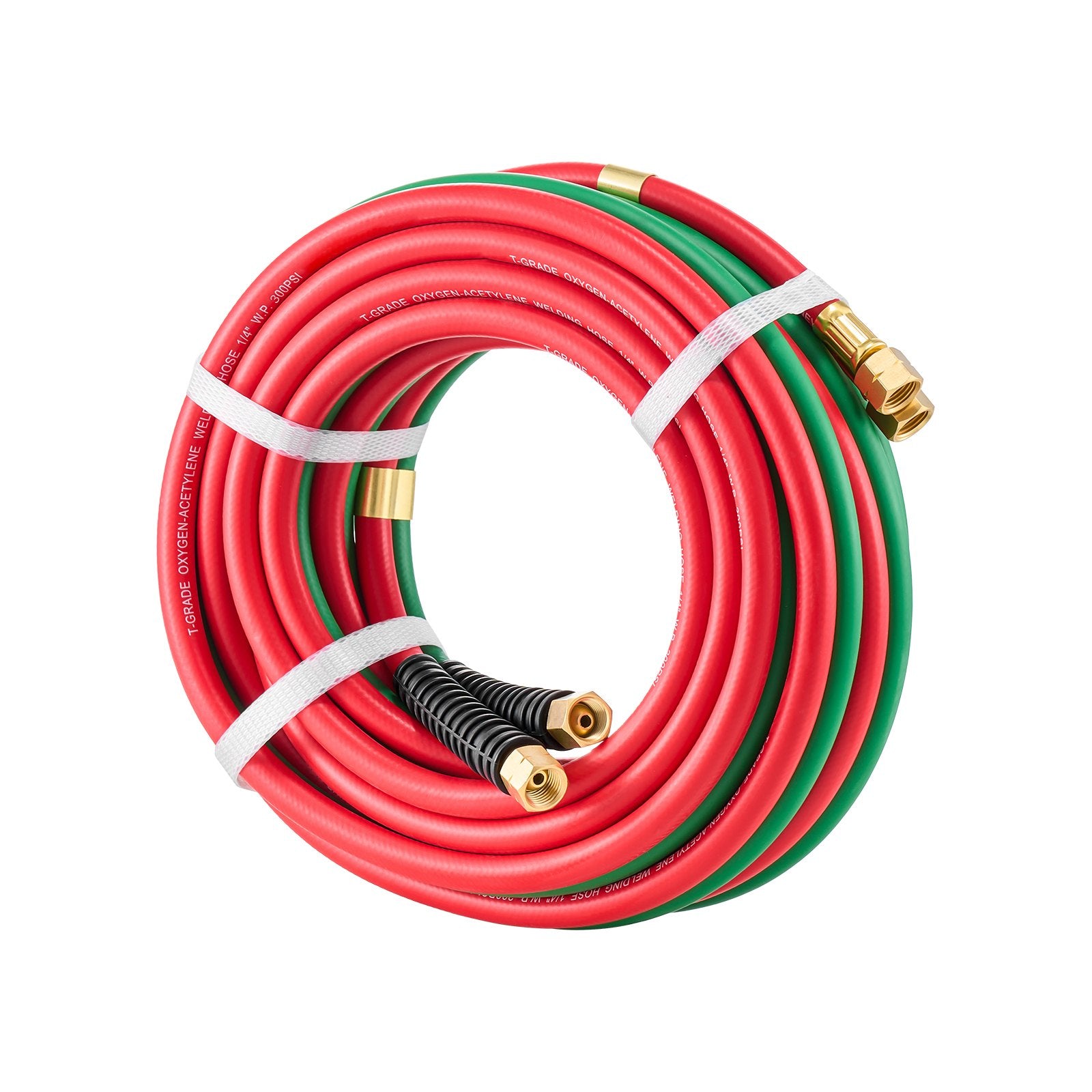 Oxygen Acetylene Hose 1/4" x 25FT Twin Hose 300PSI Welding Torch with Fitting