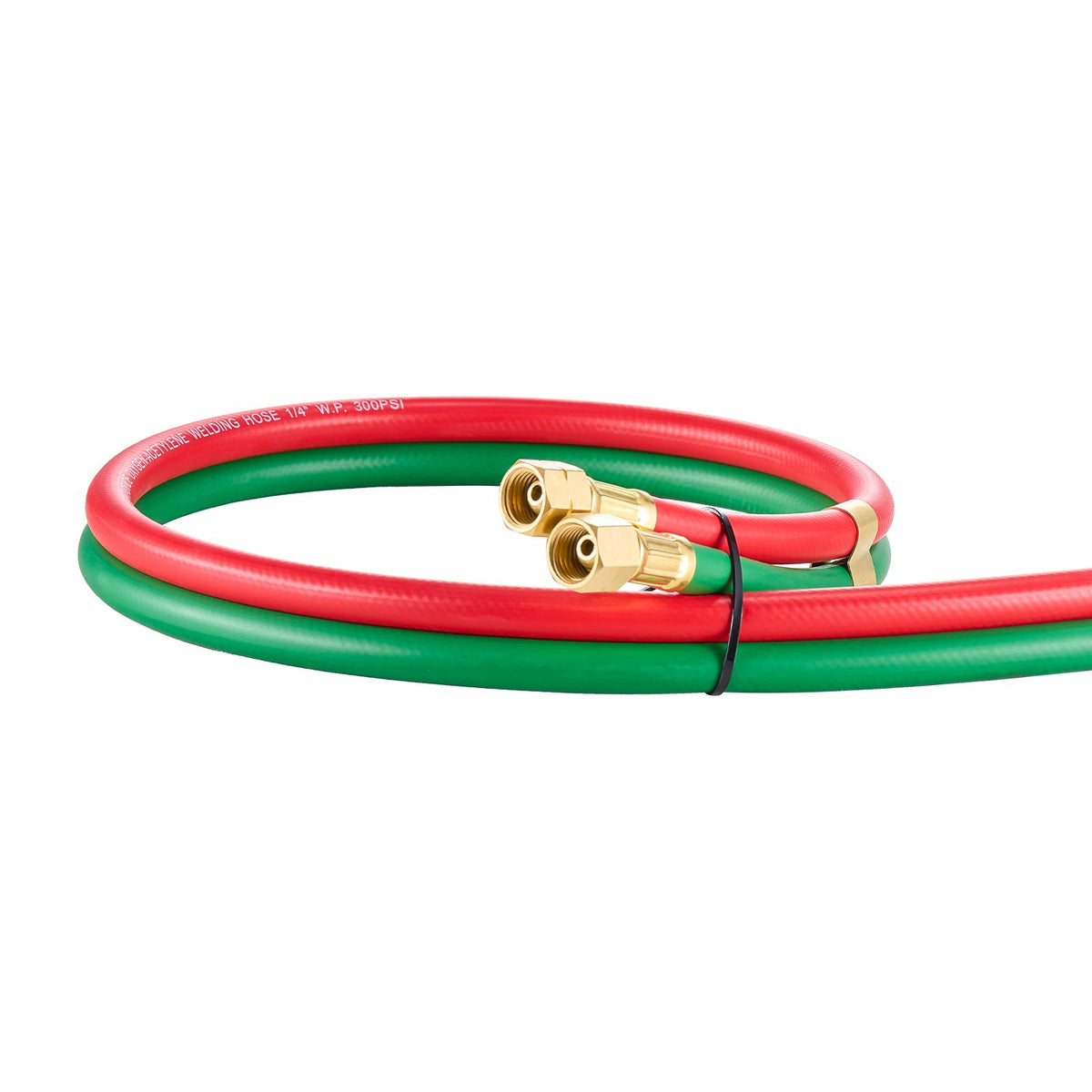 Oxygen Acetylene Hose 1/4" x 25FT Twin Hose 300PSI Welding Torch with Fitting